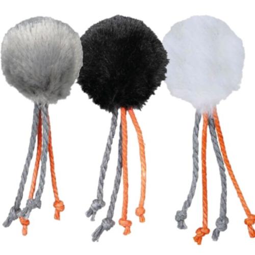 Pelsbolde med klokke og snore - 3 stk