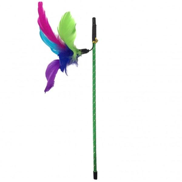 Drillepind med fjer 35cm. Ass farver