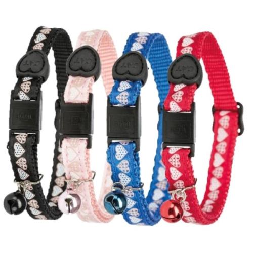 Trixie hjerte kattehalsbånd i nylon med justerbar pasform.