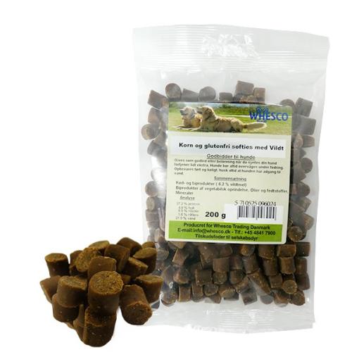 Whesco Softies med Vildt. Bløde, lækre godbidder til din hund