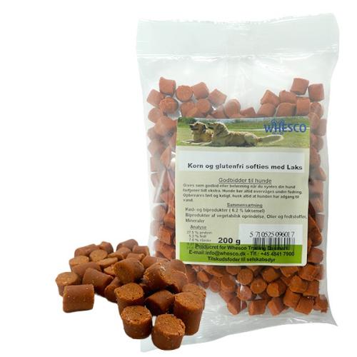 Whesco Softies med Laks. Bløde, lækre godbidder til din hund