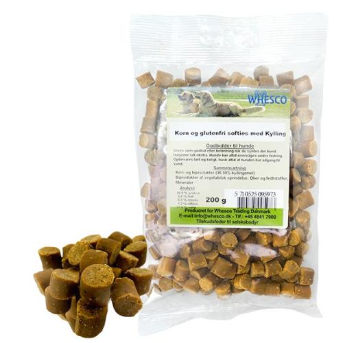 Whesco Softies med Kylling. Bløde, lækre godbidder til din hund