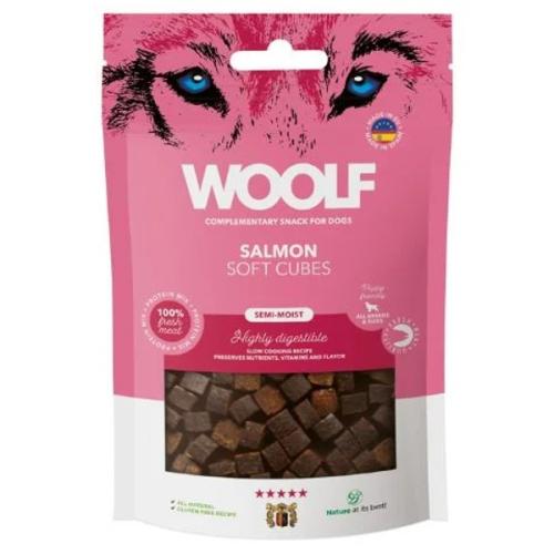 WOOLF Soft Cubes Salmon. Små lækre Hundegodbidder