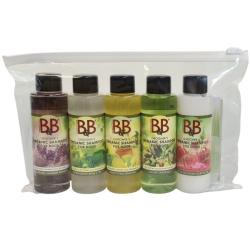 B&B Økologisk Minibag – komplet pelspleje med 4 shampooer og 1 balsam