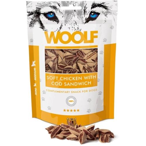 WOOLF Soft Chicken & Cod sandwich. Lækreste godbidder til hunde
