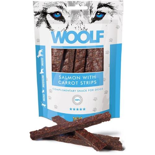 WOOLF Salmon with Carrots Strips. Godbidder Til din hund
