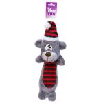 Udsultet julebamse med piv & knitre – Hundelegetøj fra KW (30 cm)