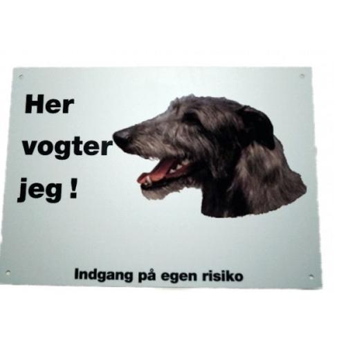 Her vogter jeg! Skotsk Hjortehund skilt