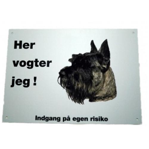 Her vogter jeg! Schnauzer skilt