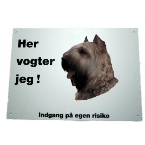 Her vogter jeg! Bouvier D. Flanders skilt