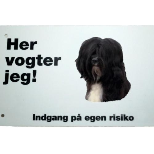 Her vogter jeg! Tibetansk Terrier skilt