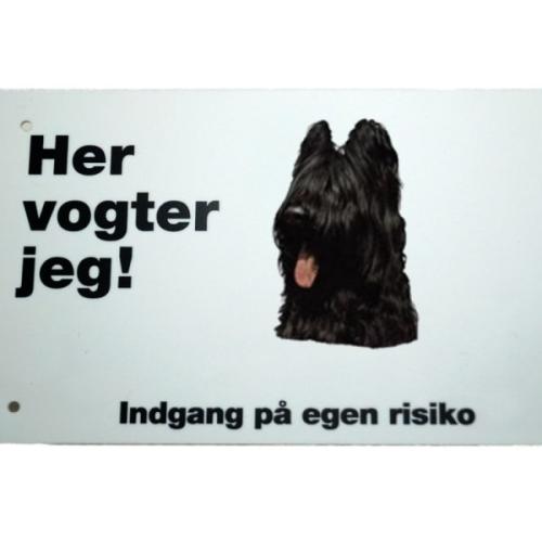 Her vogter jeg! Briard skilt