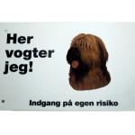 Her vogter jeg! Briard advarselsskilt