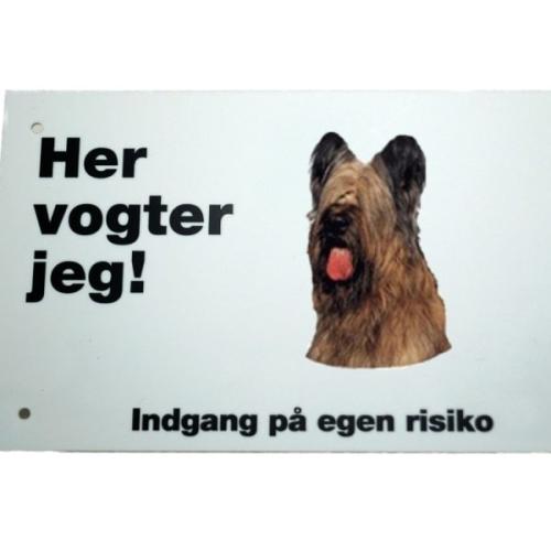 Her vogter jeg! Briard skilt