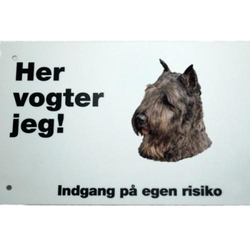 Her vogter jeg! Bouvier D. Flanders skilt