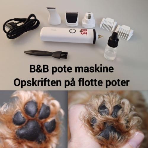 B&B Pote Klippemaskine 2i1 – Støjsvag og let at bruge. Klip pels og fil negle i én maskine.