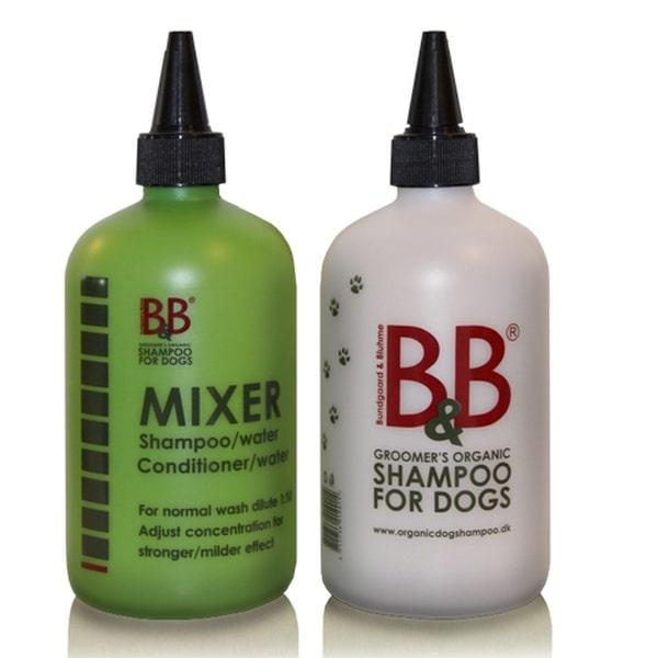 Nem og overskuelig mixerflaske til korrekt fortynding af hundeshampoo.