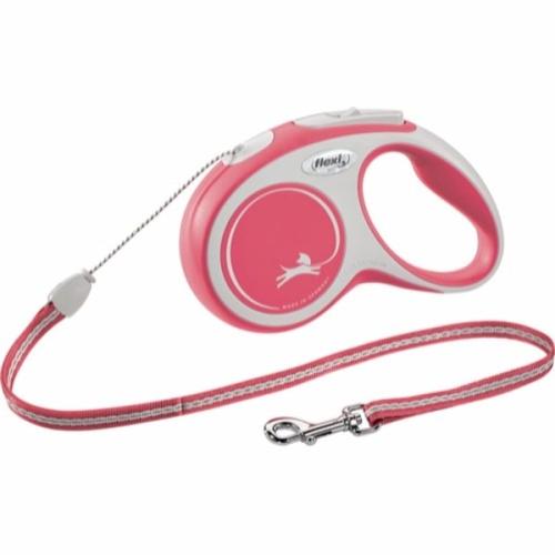 Rød Flexiline New Comfort snor. 5 meter - max 20 kg
