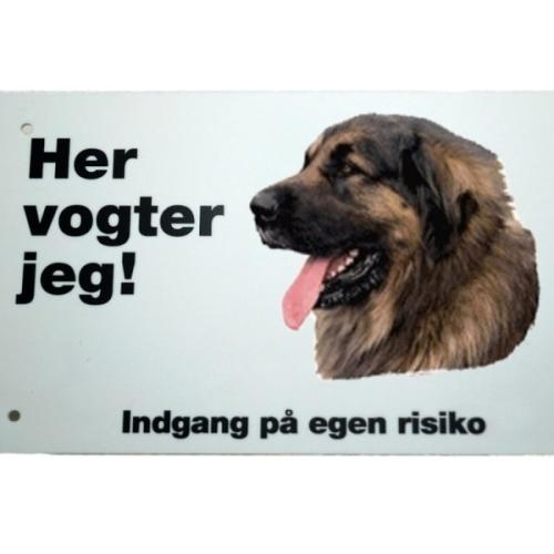 Her vogter jeg! Leonberger skilt