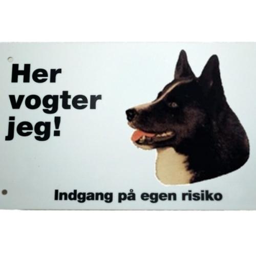 Her vogter jeg! Karelsk Bjørnehund skilt