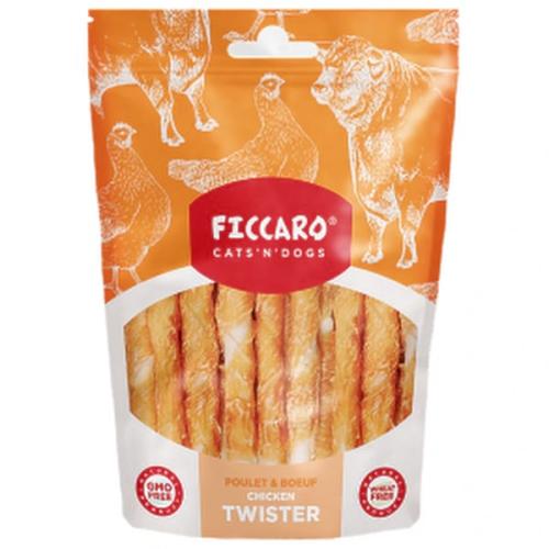 Ficcaro Chicken Twister – Proteinrig snack til hunde