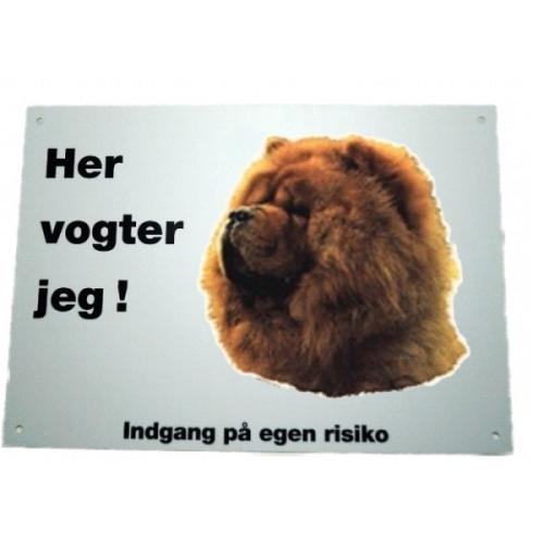 Her vogter jeg! Chow Chow skilt