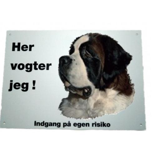 Her vogter jeg! Sct. Bernhard skilt