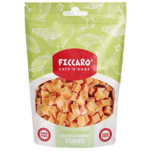 Ficcaro Salmon & Chicken Cubes – Lækre tern til hunde