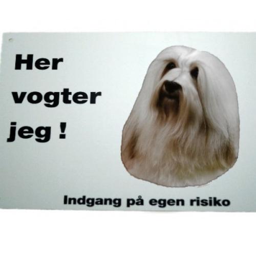 Her vogter jeg! Bichon Havanais skilt