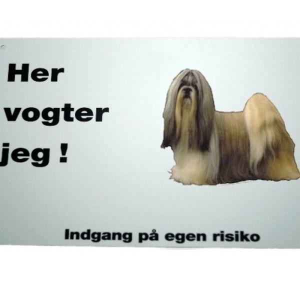 Her vogter jeg! Shih Tzu skilt