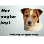 Her vogter jeg! Jack Russell skilt