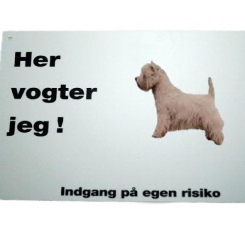 Her vogter jeg! West Highland skilt