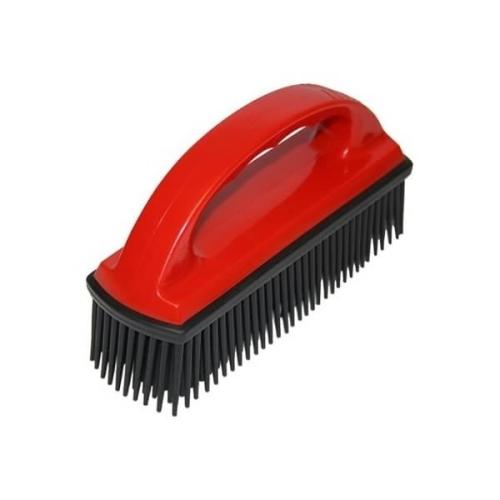 Effektiv gummibørste til fjernelse af dyrehår fra møbler og tøj.