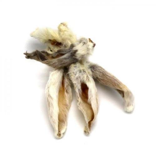 Tørrede Kaninører med Pels 100 g – Naturlige snacks til hunde