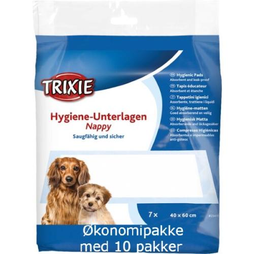 Økonomipakke med 10 pakker Trixie tisseunderlag – 70 stk. i størrelsen 40x60 cm