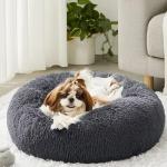 Elegant koksgrå Donut Seng – antistress og maksimal komfort til din hund