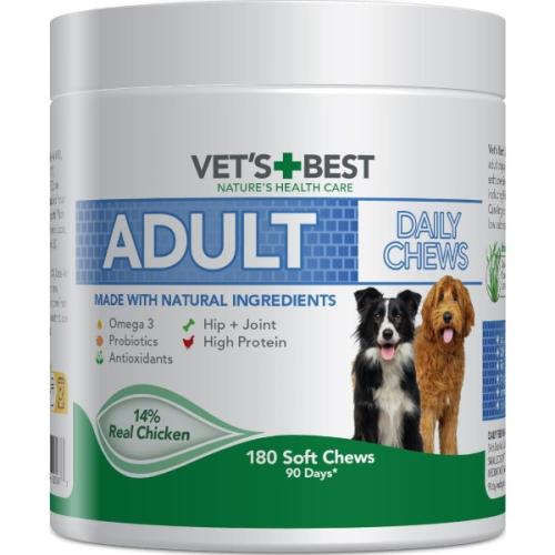 Vet's Best Adult Daily Chews – naturlige godbidder til voksne hunde
