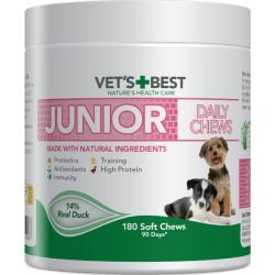 Vet's Best Junior Daily Chews – naturlige godbidder til hvalpe og unge hunde