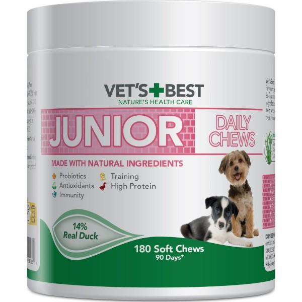 Vet's Best Junior Daily Chews – naturlige godbidder til hvalpe og unge hunde