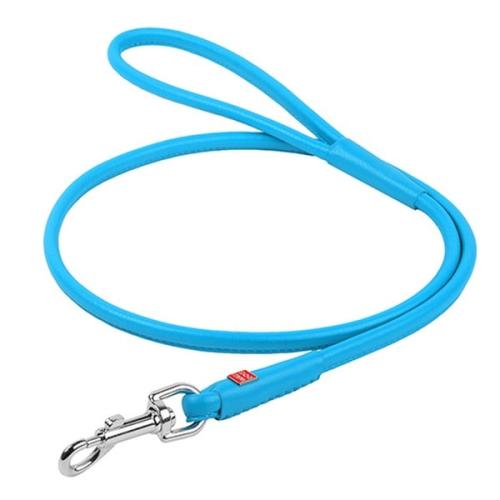 Waudog rundsyet læder førerline – Blå