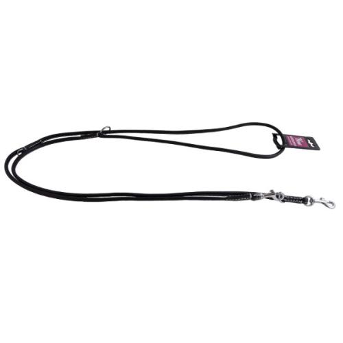 KW Walker dressurline – Rundsyet læder med elegante hvide stikninger.