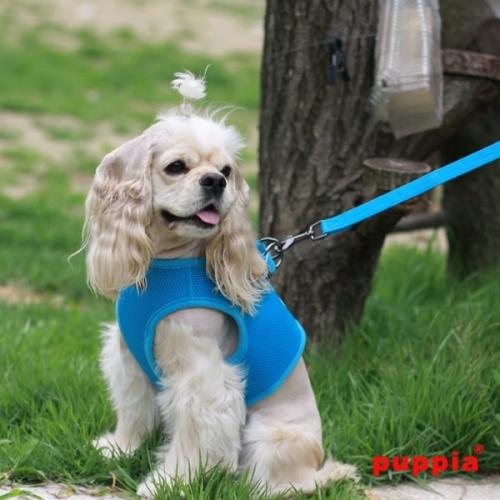 Puppia Step-in Hundeselevest Azurblå – Med ryglukning