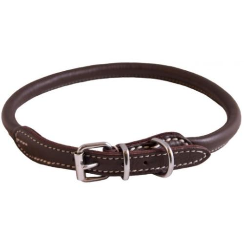 KW Walker Halsbånd i brun rundsyet læder