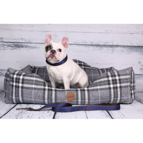 Justerbart hundehalsbånd i jeansdesign med stærk kliklås