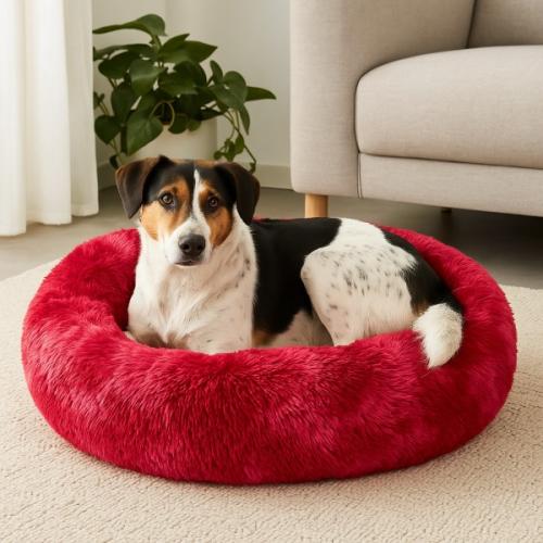 Donut seng i flot rød farve