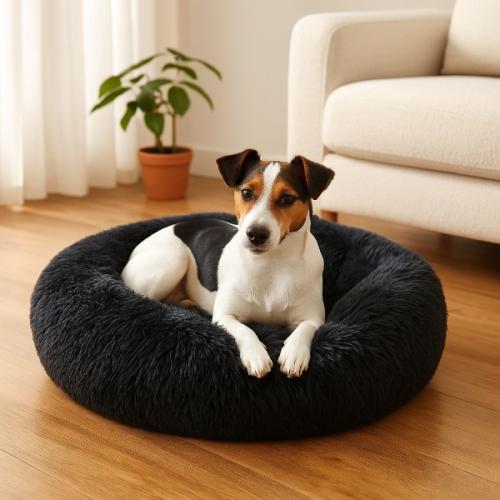 Petstar Sort Donut Seng i størrelserne 60 cm, 80 cm og 100 cm – antistress og komfort