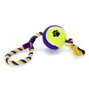 Dogman reb med stor bold i lilla og gul
