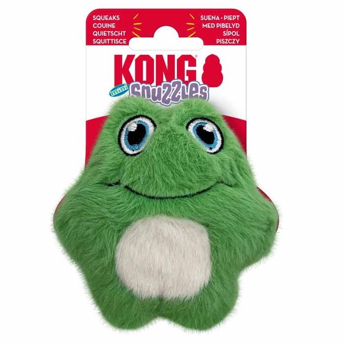 Kong Snuzzles Mini Frog XS lille grønt plyslegetøj