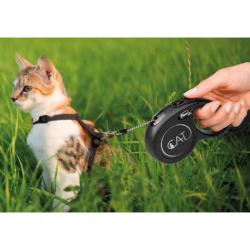 Flexi New Classic CAT rulleline sort – let og sikker snor til kat