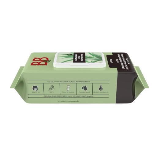 Plantebaserede renseservietter af bambus til daglig pleje af hund og kat